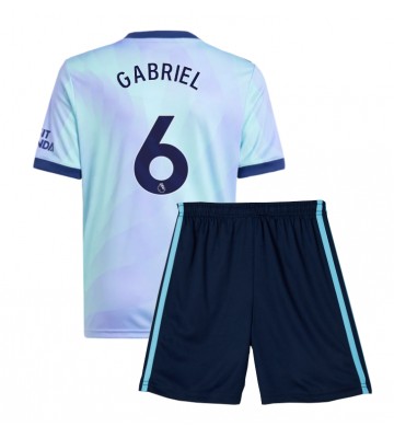 Arsenal Gabriel Magalhaes #6 Tercera Equipación Niños 2024-25 Manga Corta (+ Pantalones cortos)